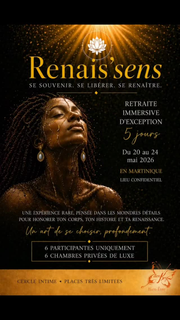 Affiche officielle de la retraite Renais'Sens : Se souvenir. Se libérer. Se renaître.